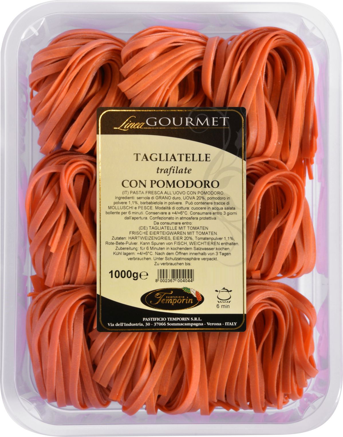 Tagliatelle Trafilate Frisch Bandnudeln mit Tomaten 1 Kg | Temporin