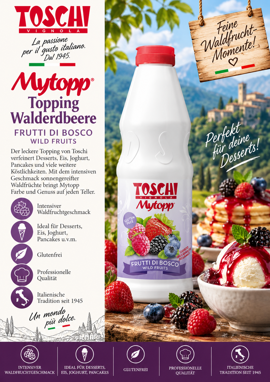 Topping, Frutti di bosco, Wild fruits, Joghurttopping, Glutenfrei