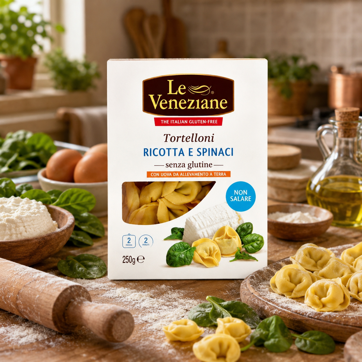 Pasta, Tortelloni, Ricotta, Spinaci, Glutenfrei
