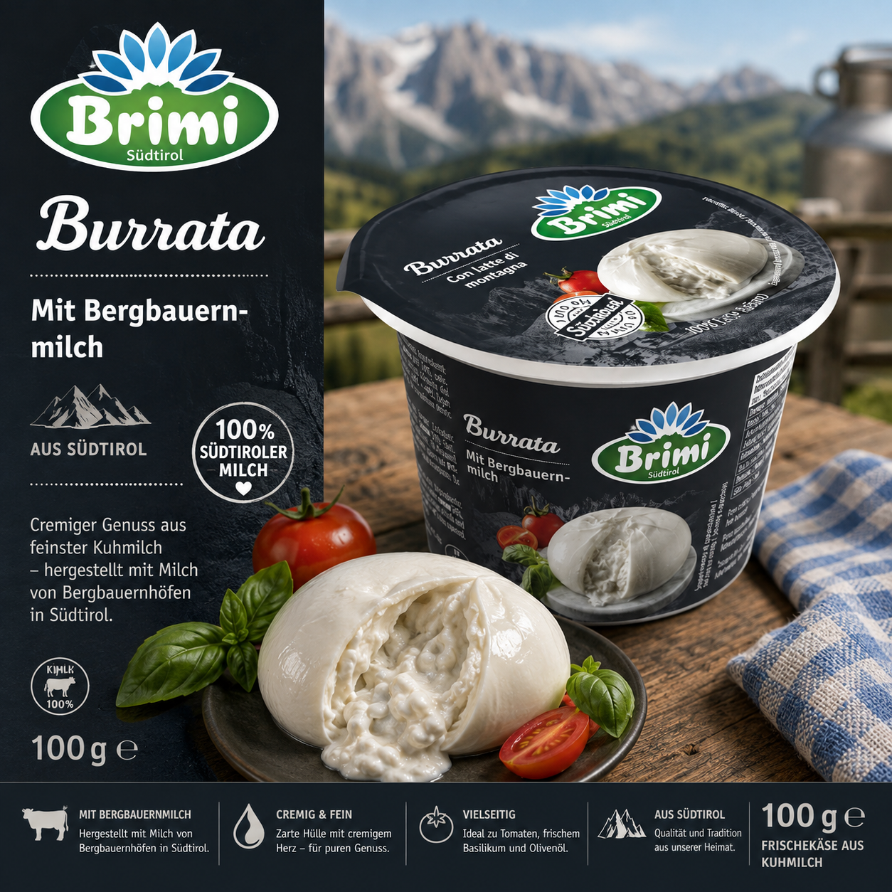 Käse, Burrata, Milch, Südtirol, Kühlschranktauglich
