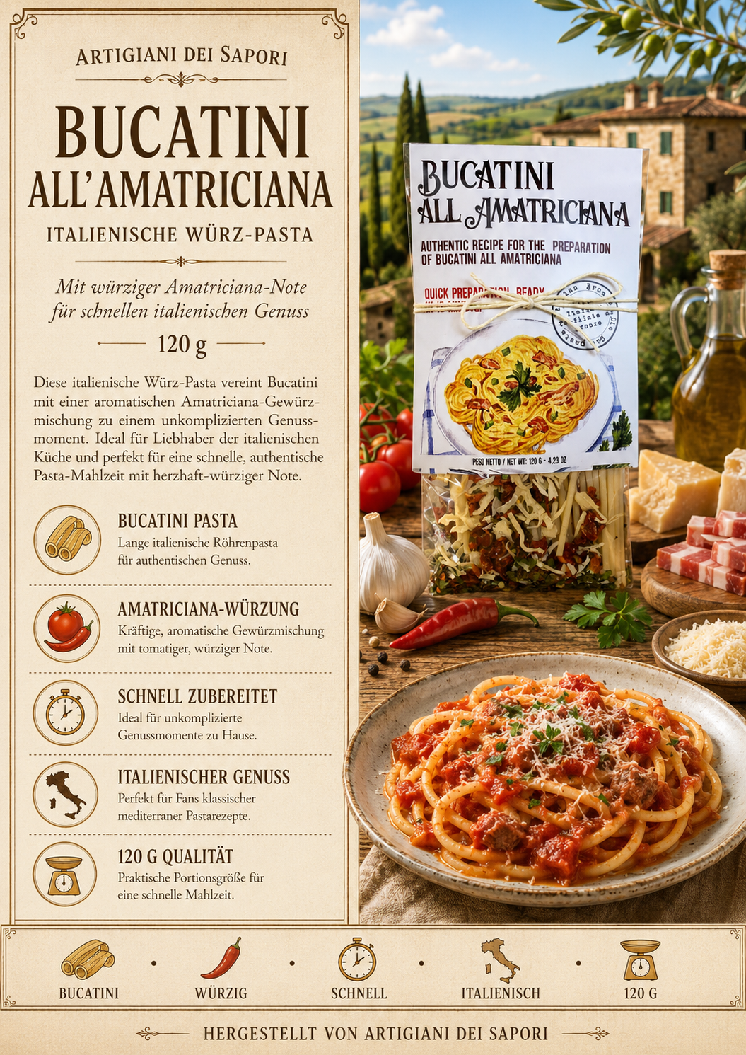 Pasta, Tomate, Pesto, Amatriciana, Bucatini