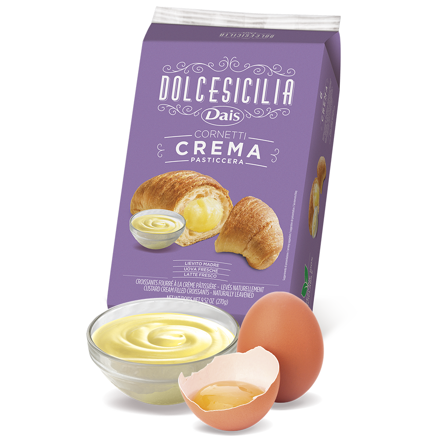Croissants Cornetti mit Konditorcreme 6Stk.270g / Dais