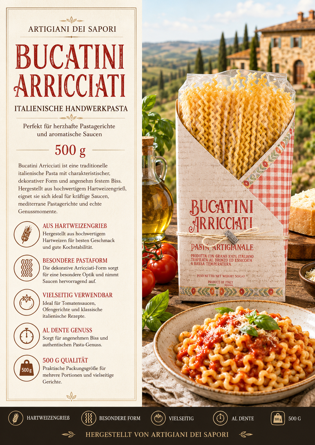 Pasta, Paket Pasta, Rigatoni, Italienische Pasta, 500 g
