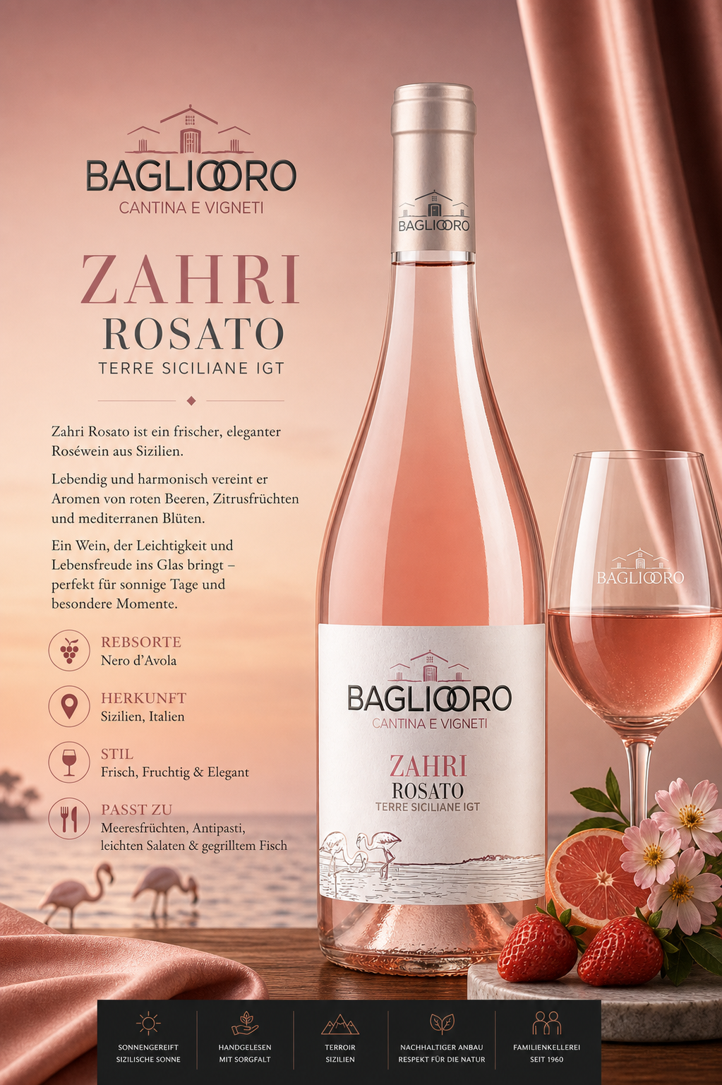 Rosé, Wein, Zahri Rosato, Terre Siciliane IGT, BagliorO?