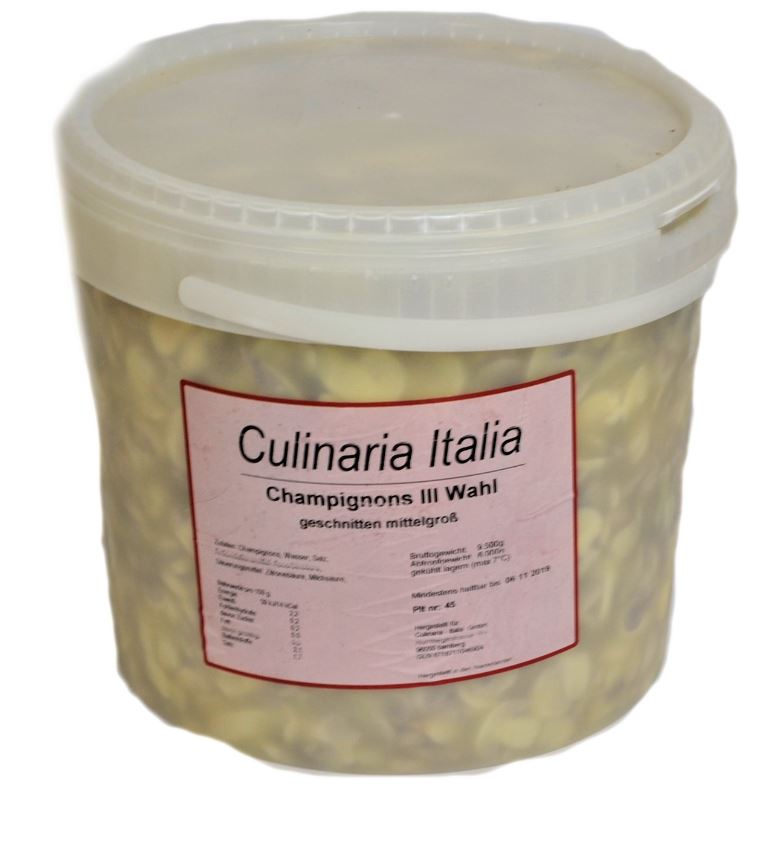 Champignon 3.Wahl 9,5 Kg Eimer | Culinaria Italia
