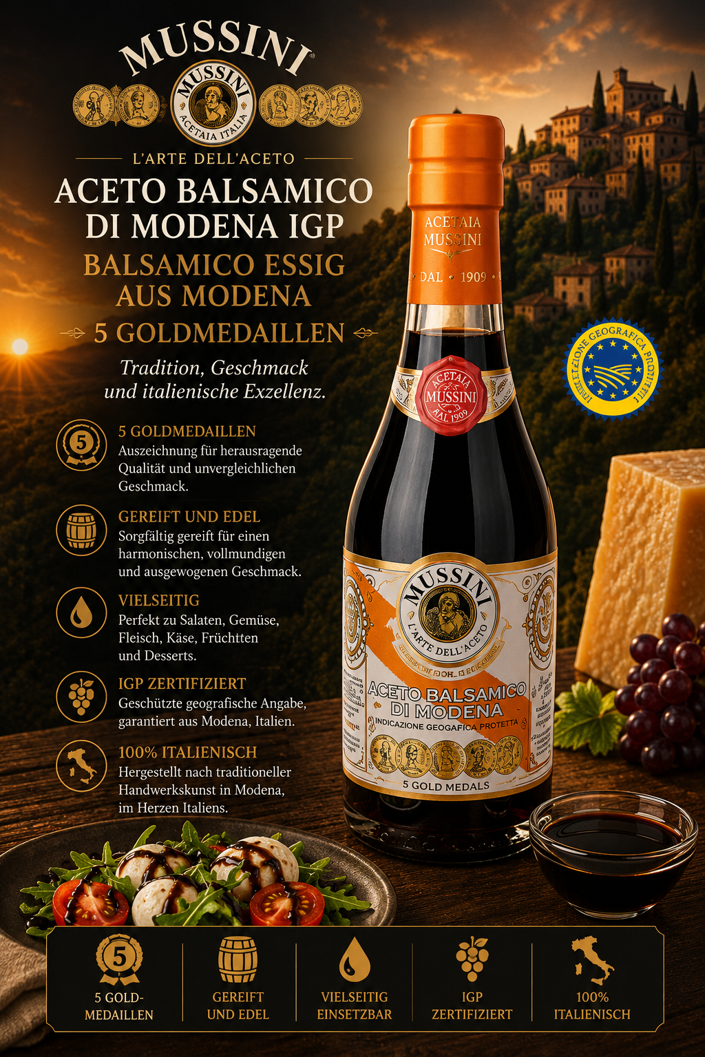 Aceto, Balsamico, Modena, IGP, 5 Goldmedaillen