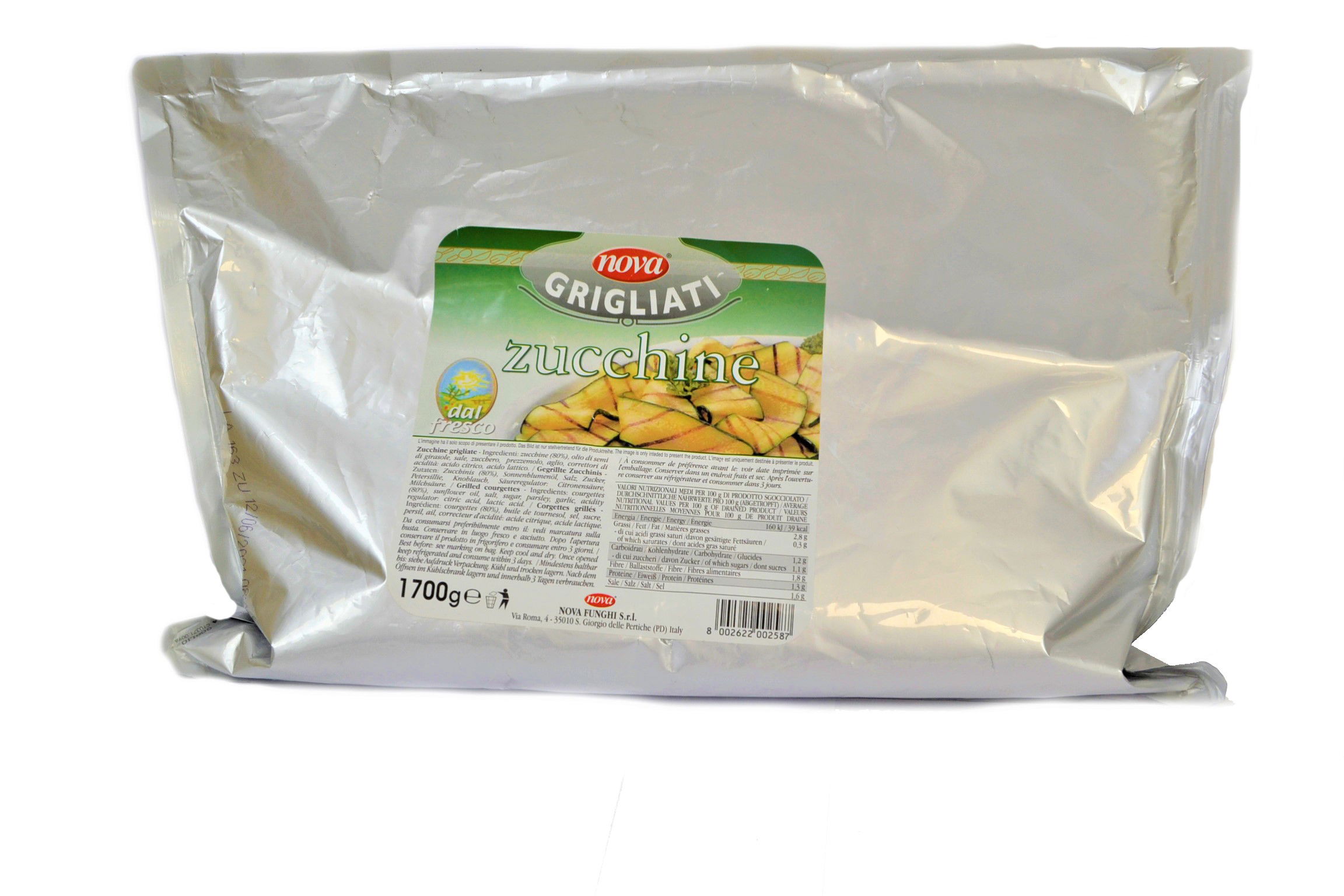 Zucchine grigliati 1700 g Beutel