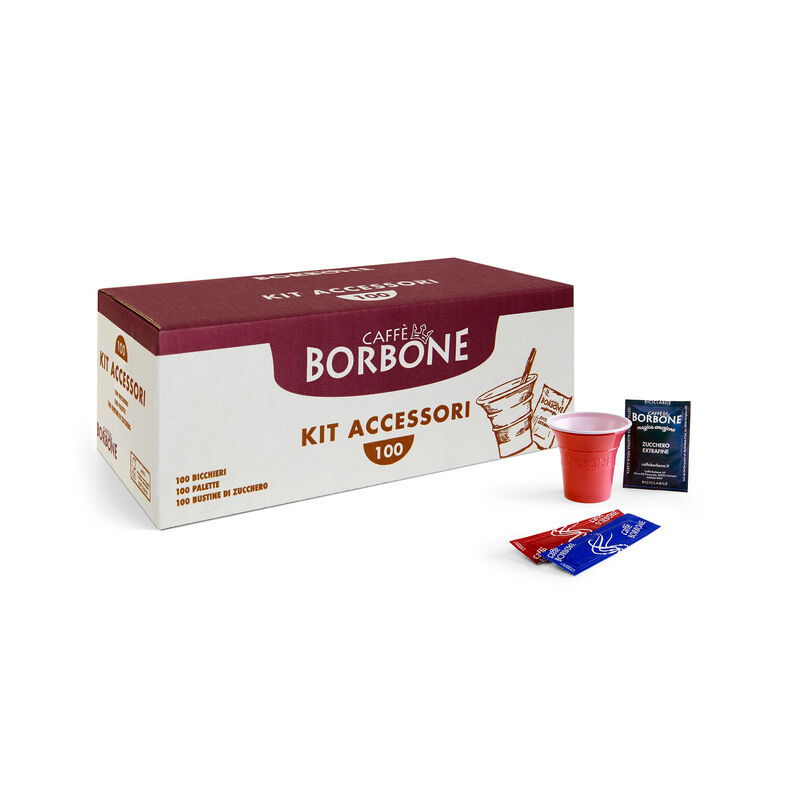 Espresso Servierset 100T + Rührstab + Zucker | Caffé Borbone