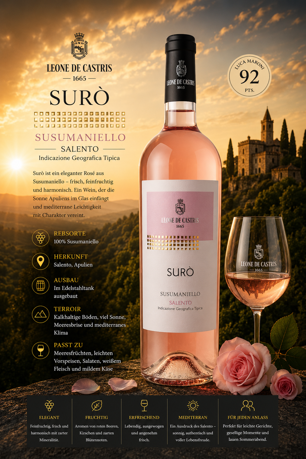 Roséwein, Suru, Susumaniello, Salento, 50 cl