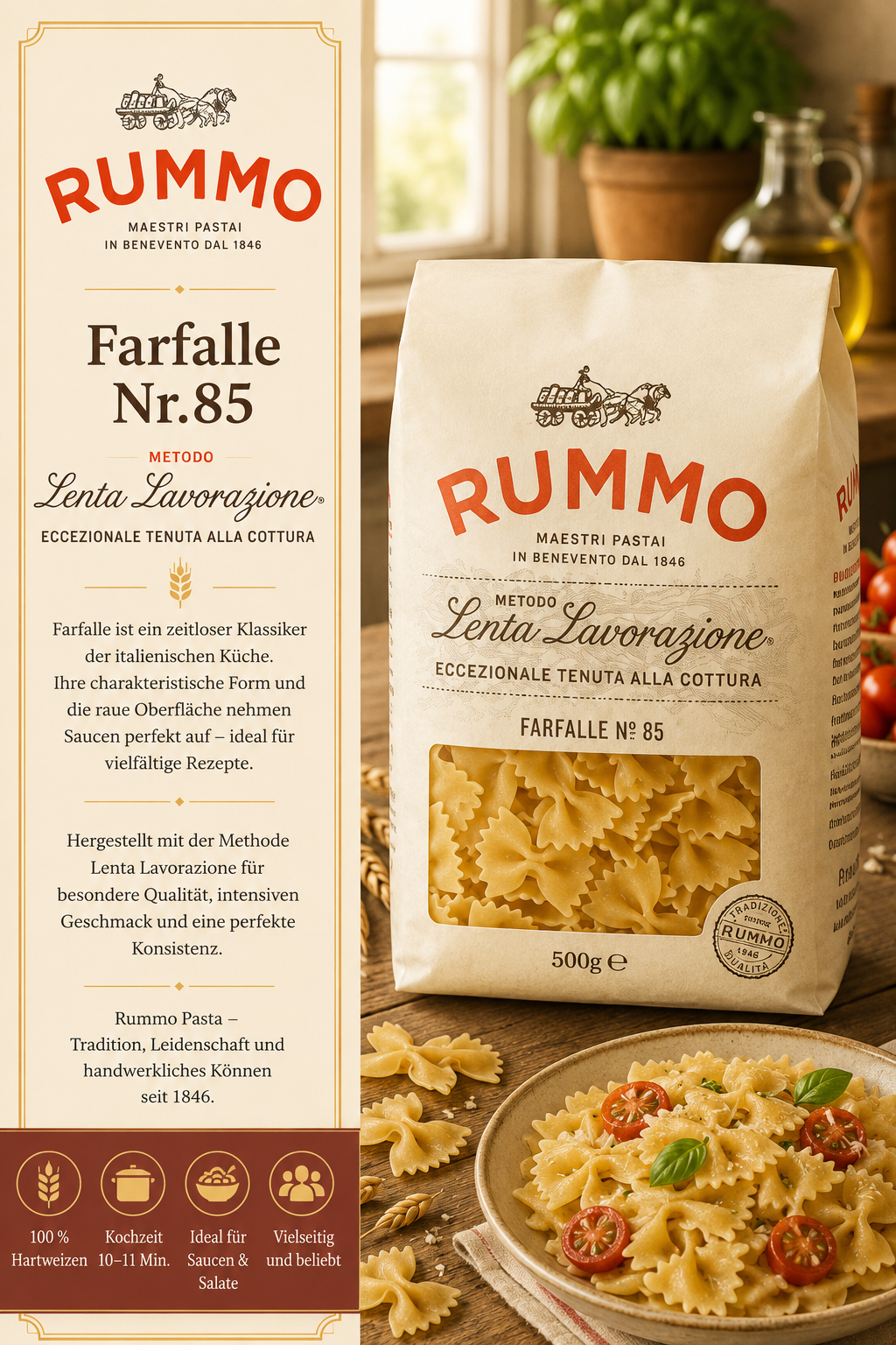 Pasta, Farfalline, Rummo, Pasta Secca, 500g