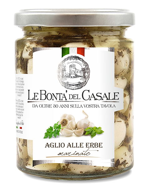 Knoblauch mit Kräutern mariniert 314ml | Le Bonta del Casale