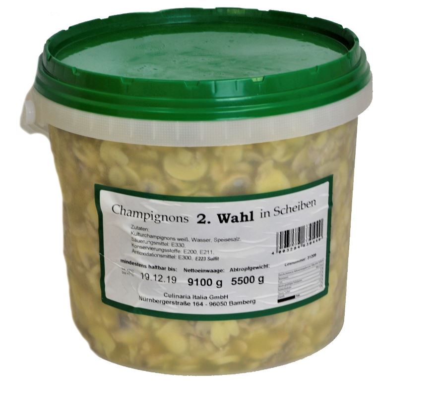Champignon 2.Wahl 9,1 Kg Eimer | Culinaria Italia