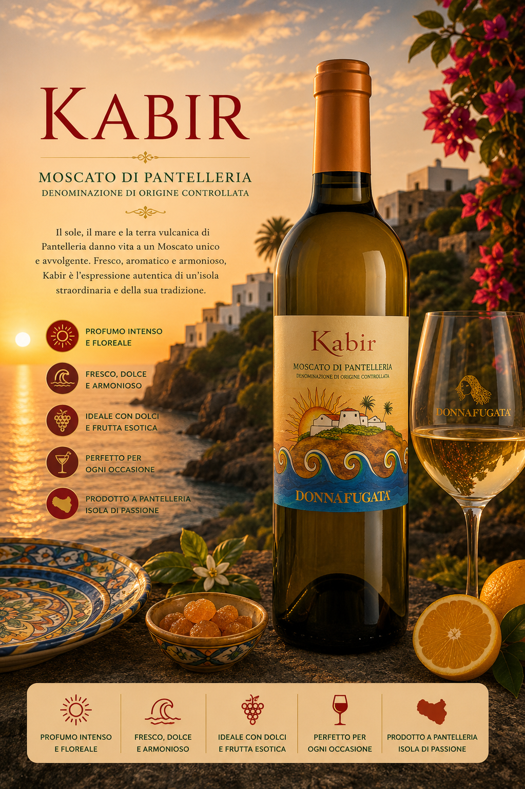 Wein, Weißwein, Moscato, Pantelleria, Flasche