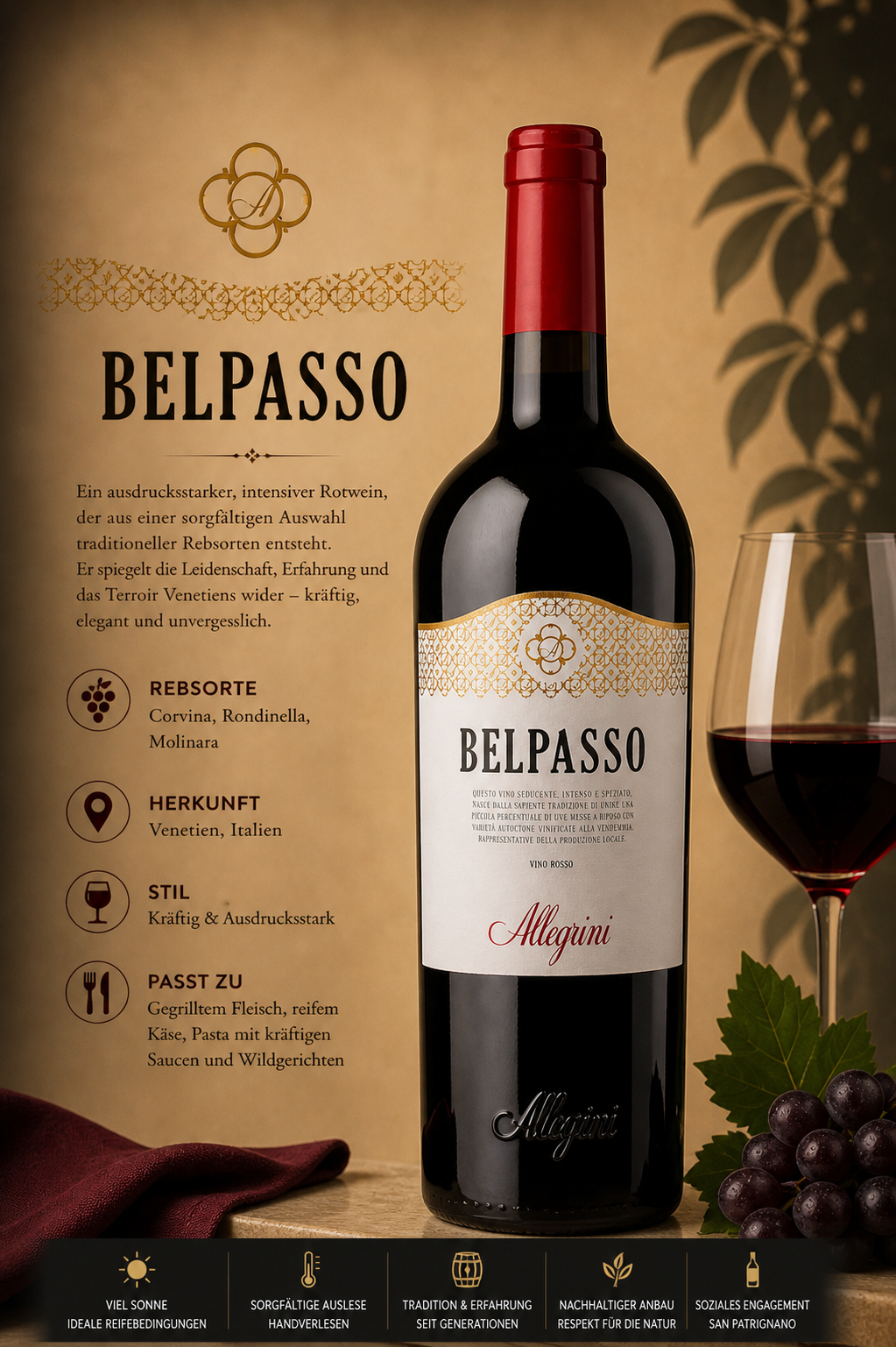 Rotwein, Flasche, Belpasso, Etikett, Weinprobe