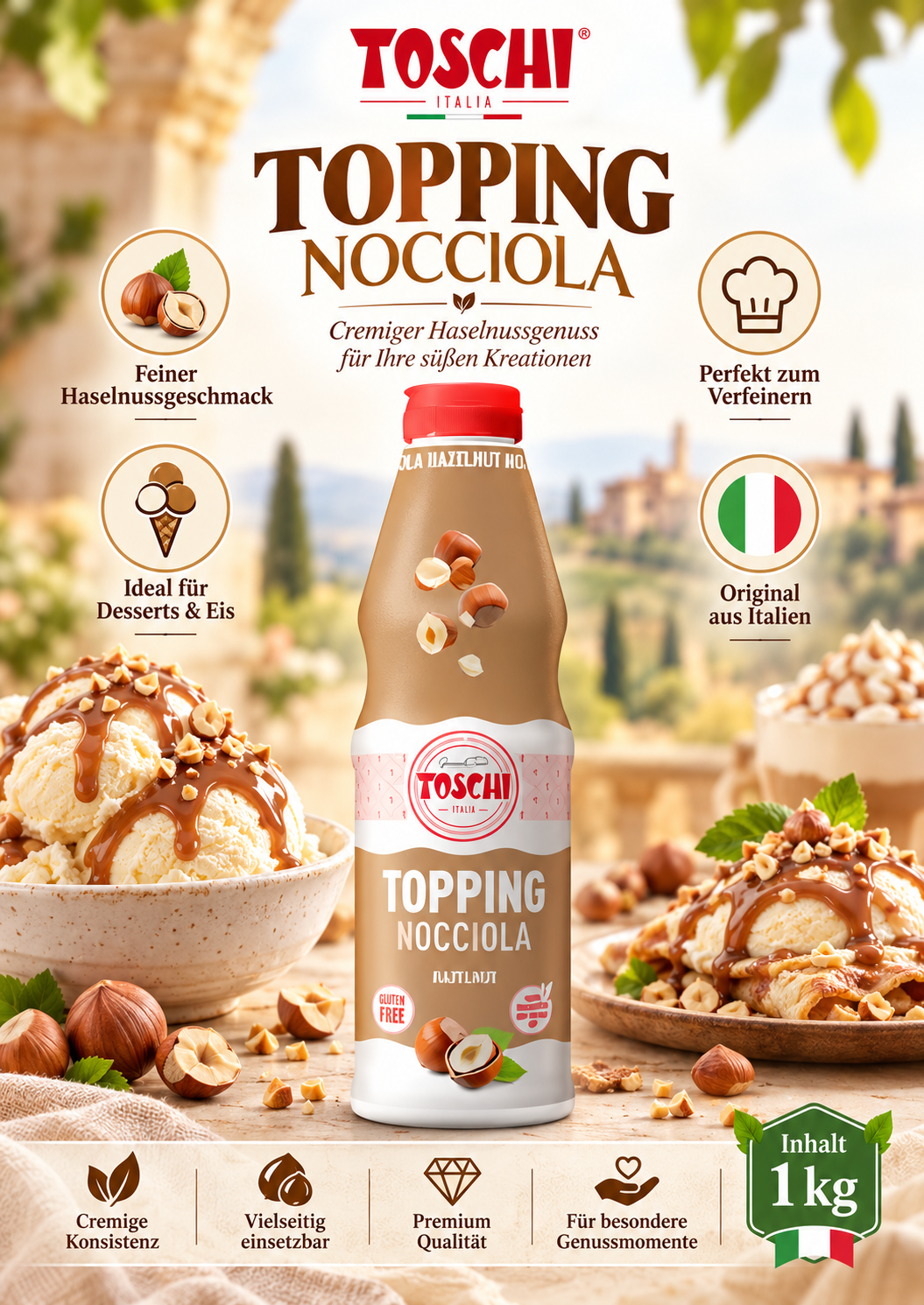 Topping, Nocciola, Cioccolato?, Nocciola?, 1 kg