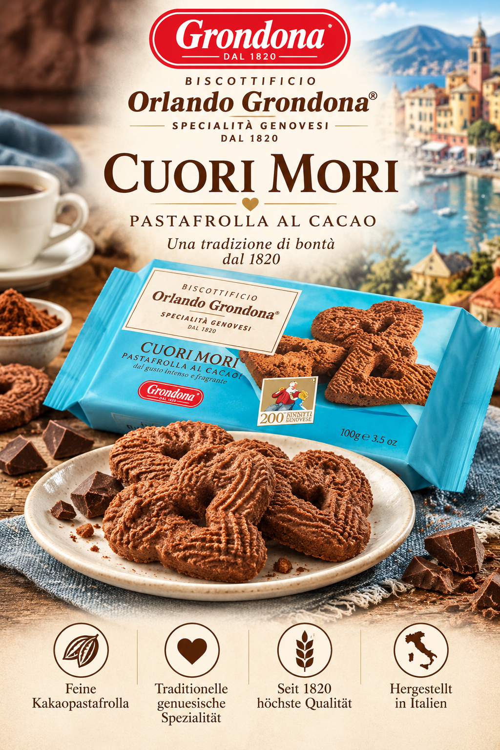 Kekse, Schokogebäck, Pastafrolla, Schokoladenkeks, Italienisch