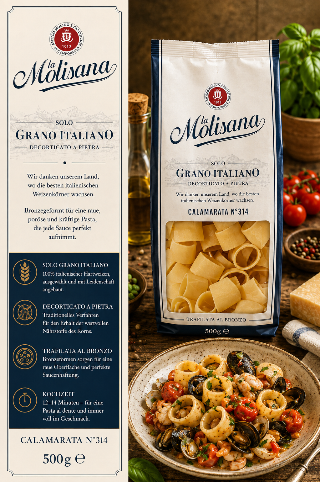 Pasta, Trockenware, Calamarata, Italienisch, Brutto_500g