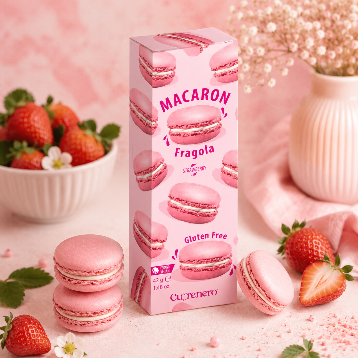 Macaron, Frucht-Geschmack, Glutenfrei, Box, Backware