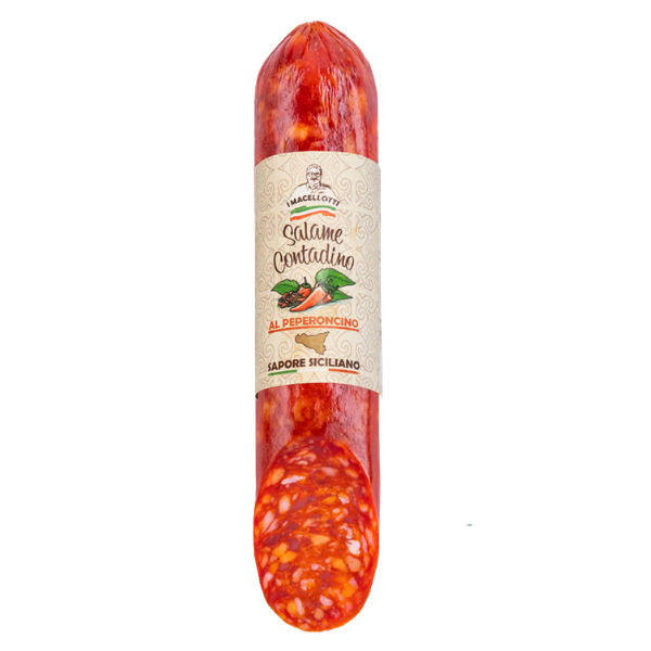 Salame, Salame Contadino, Sicilian flavor, Italian sausage, Piece sausage