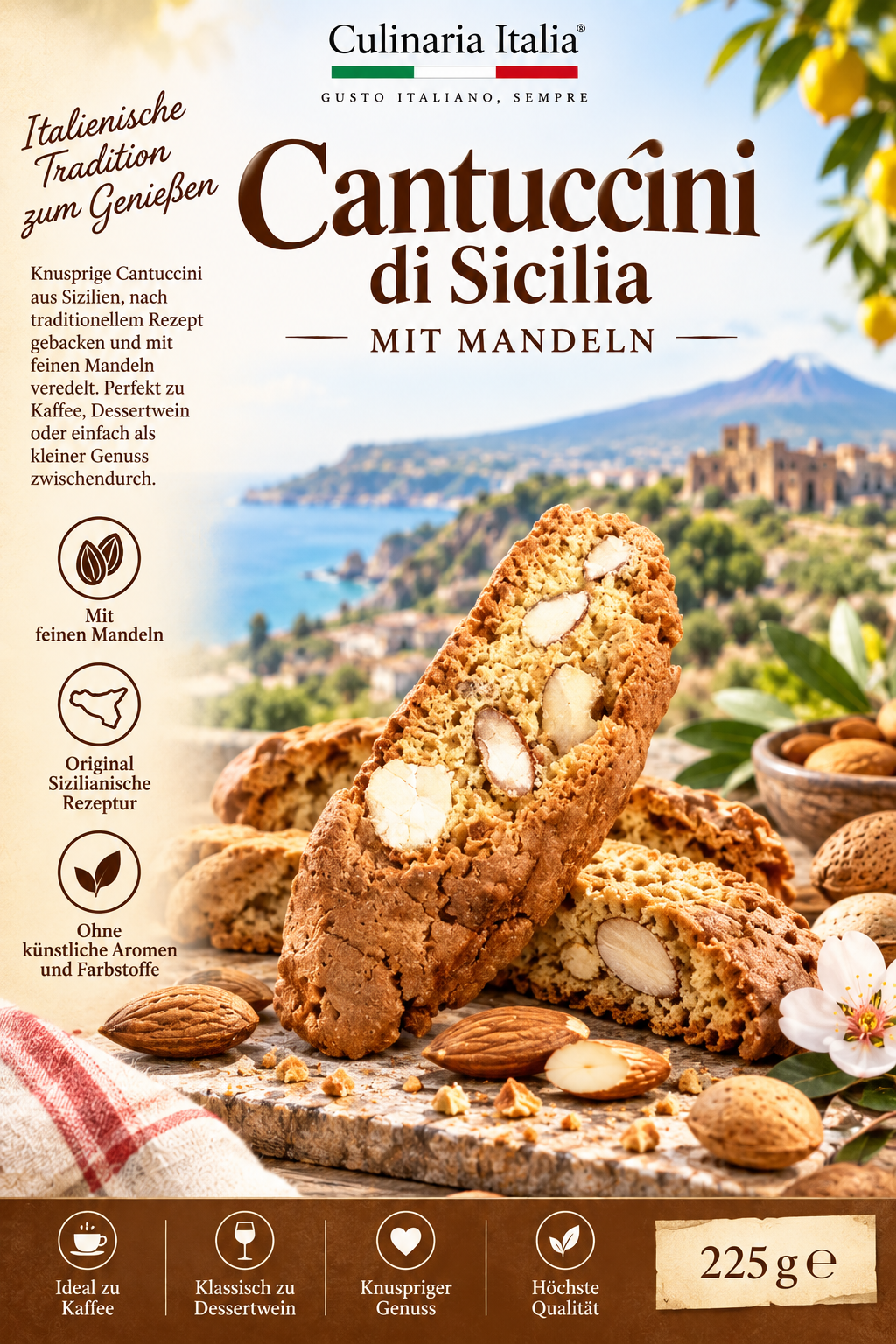 Mandelnuss, Haselnuss, Kekse, Cantuccini, Sicilia
