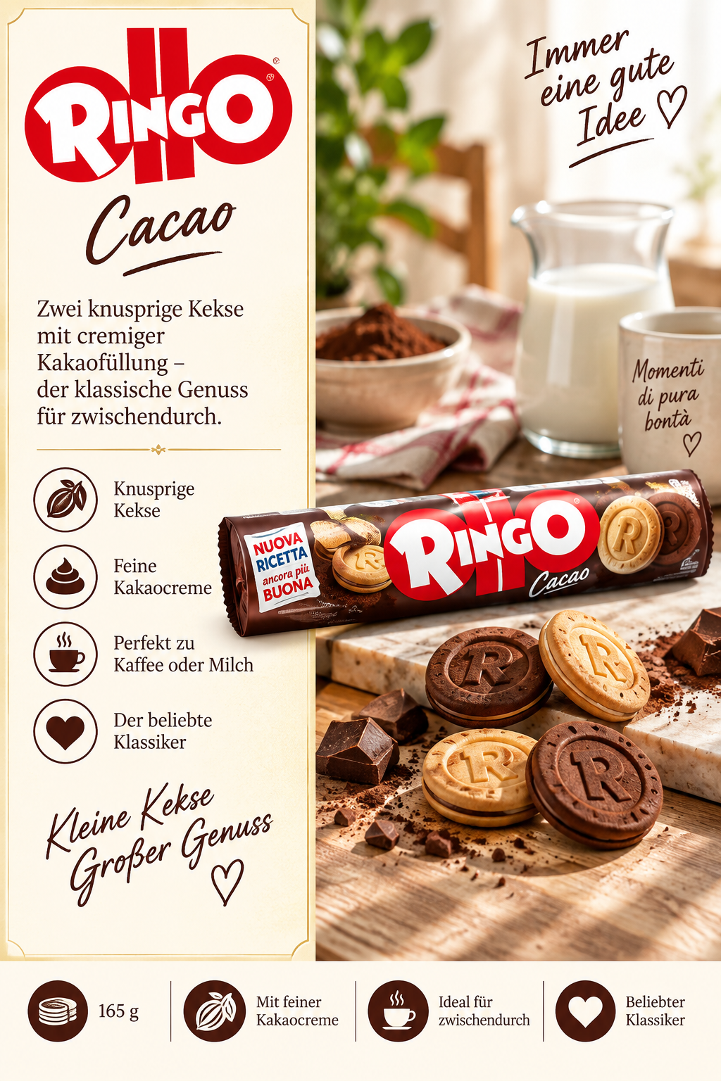 Kekse, Schokolade, RINGO, Kakaocreme, Zweikeks