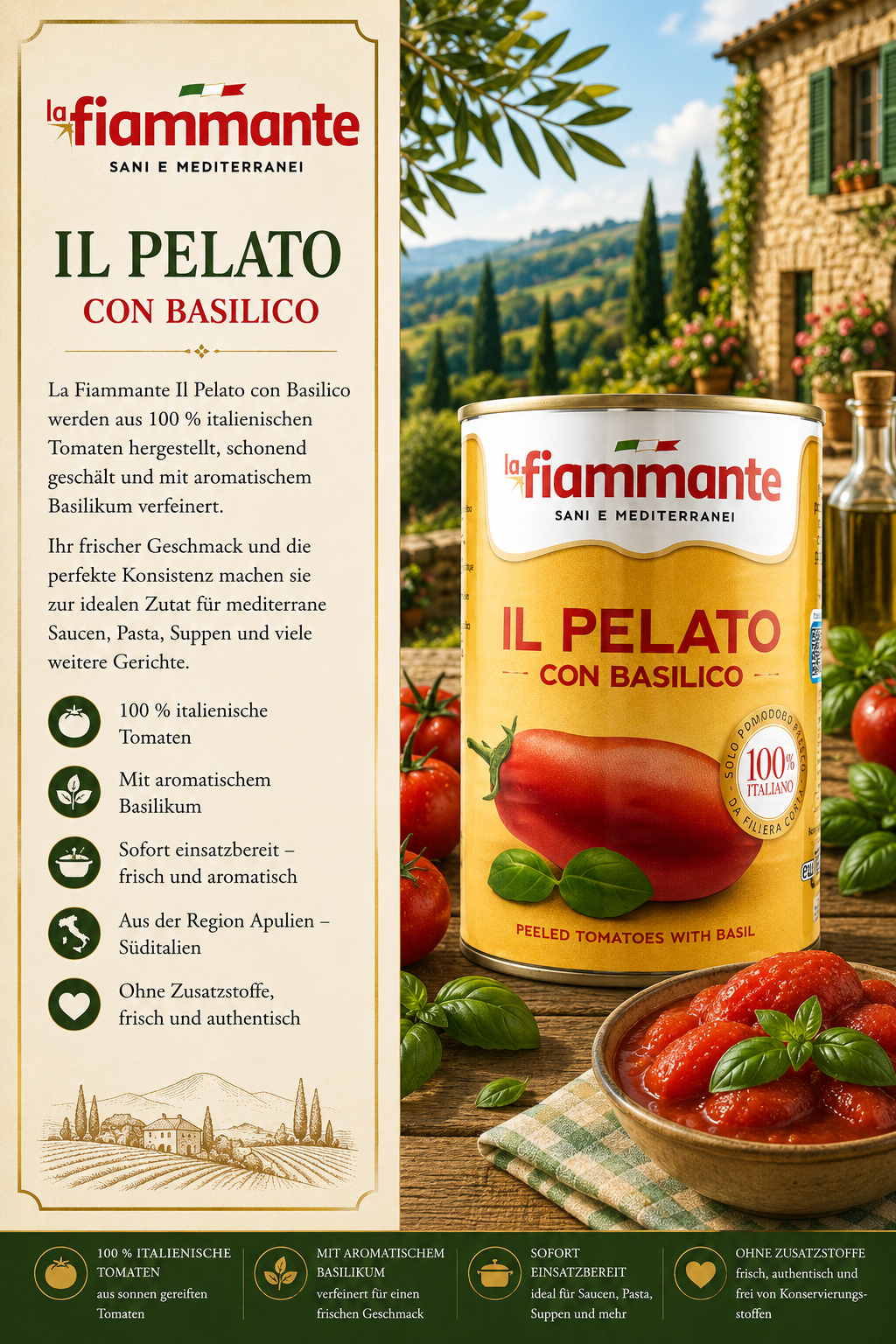 Tomaten, Püree, Basilikum, Tomatenkonserve, Mediterrane Küche