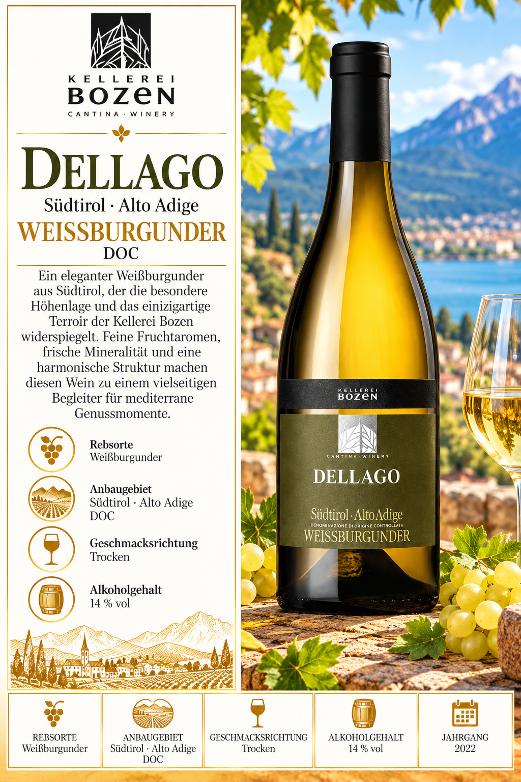 Weißburgunder, Weißwein, Südtirol, Alto Adige, DOC
