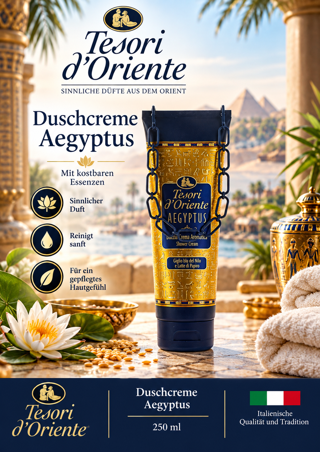 Duschcreme, Aegyptus, Duschcreme Gold, Hautpflege, 250 ml