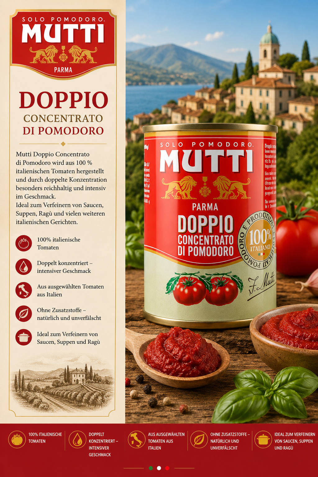 Tomatensauce, Tomatenmark, Tomaten, Doppio, Konzentrat