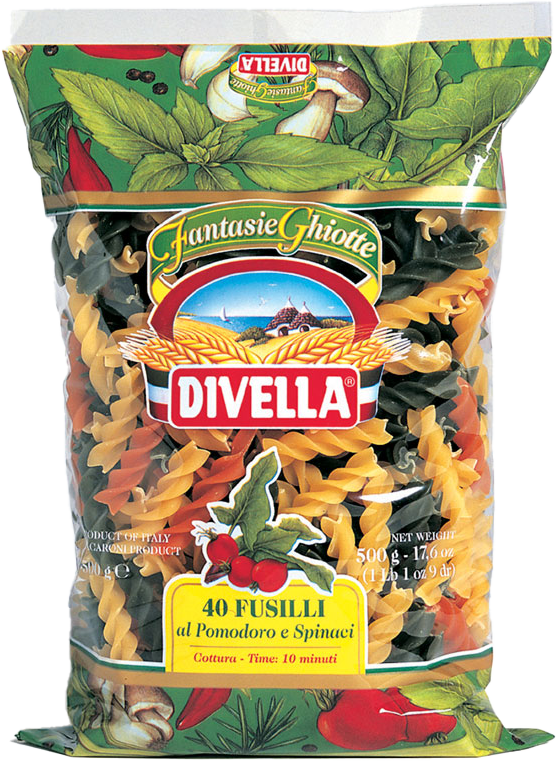 Fusilli al Pomodoro e Spinaci Nr.40 500g | Divella