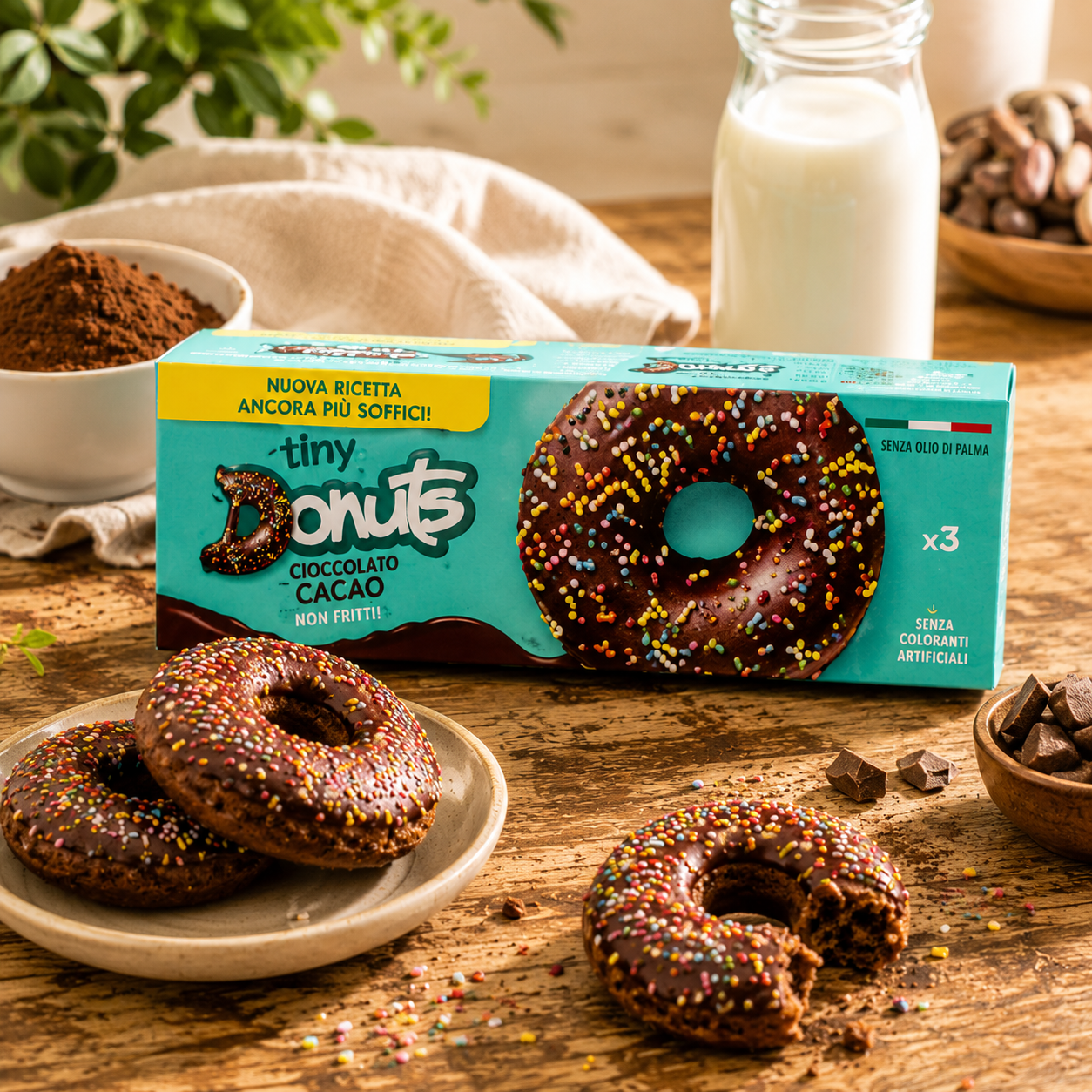 donuts, Schokolade, Streusel, Box, glasiert