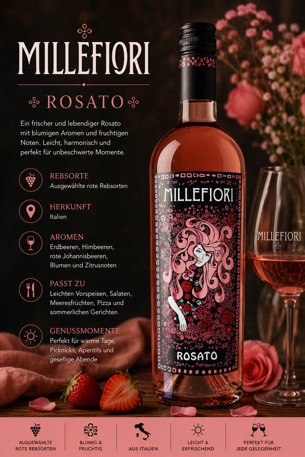 Rosato, Wein, Italienisch, Flasche, Aromen