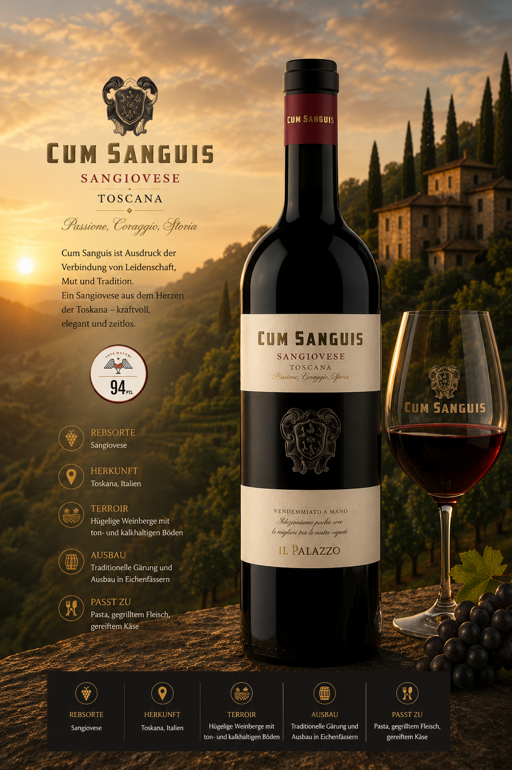 Wein, Rotwein, Sangiovese, Toscana, Flasche