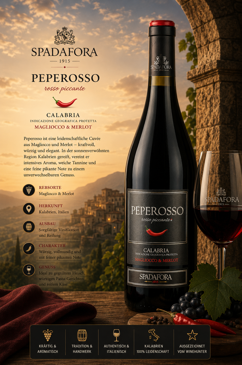 wein, flasche, pegere, calabria, merlot