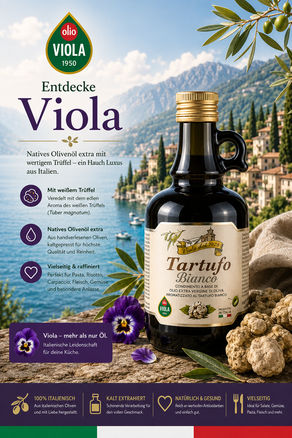 olivenöl, Tartufo, Bianco, Italien, Flasche