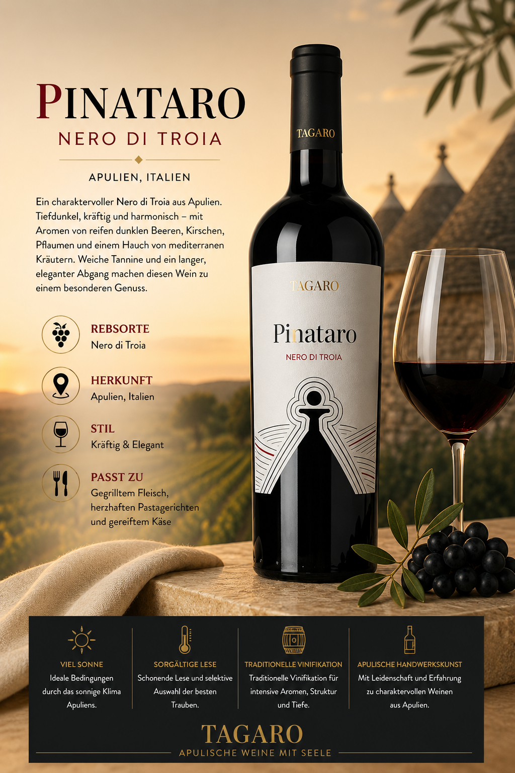 Wein, Rotwein, Nero di Troia, Flasche, Etikett