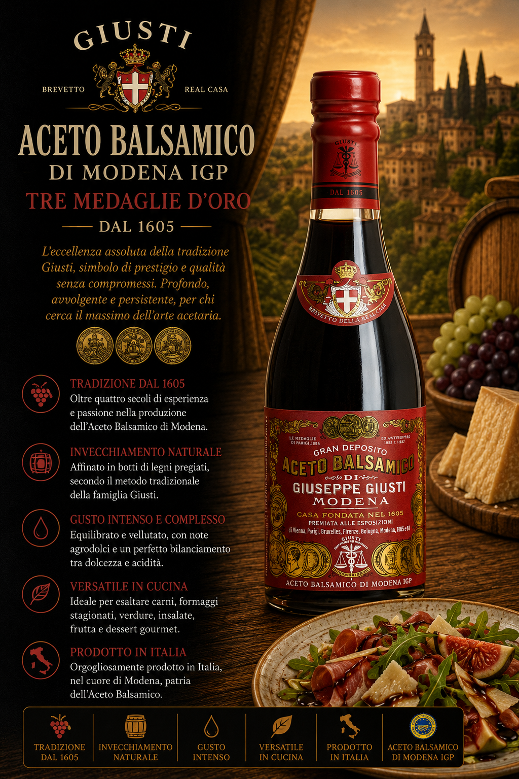 Aceto Balsamico, Modena, IGP, Tre Medaglie d'Oro, Aceto Balsamico di Modena IGP