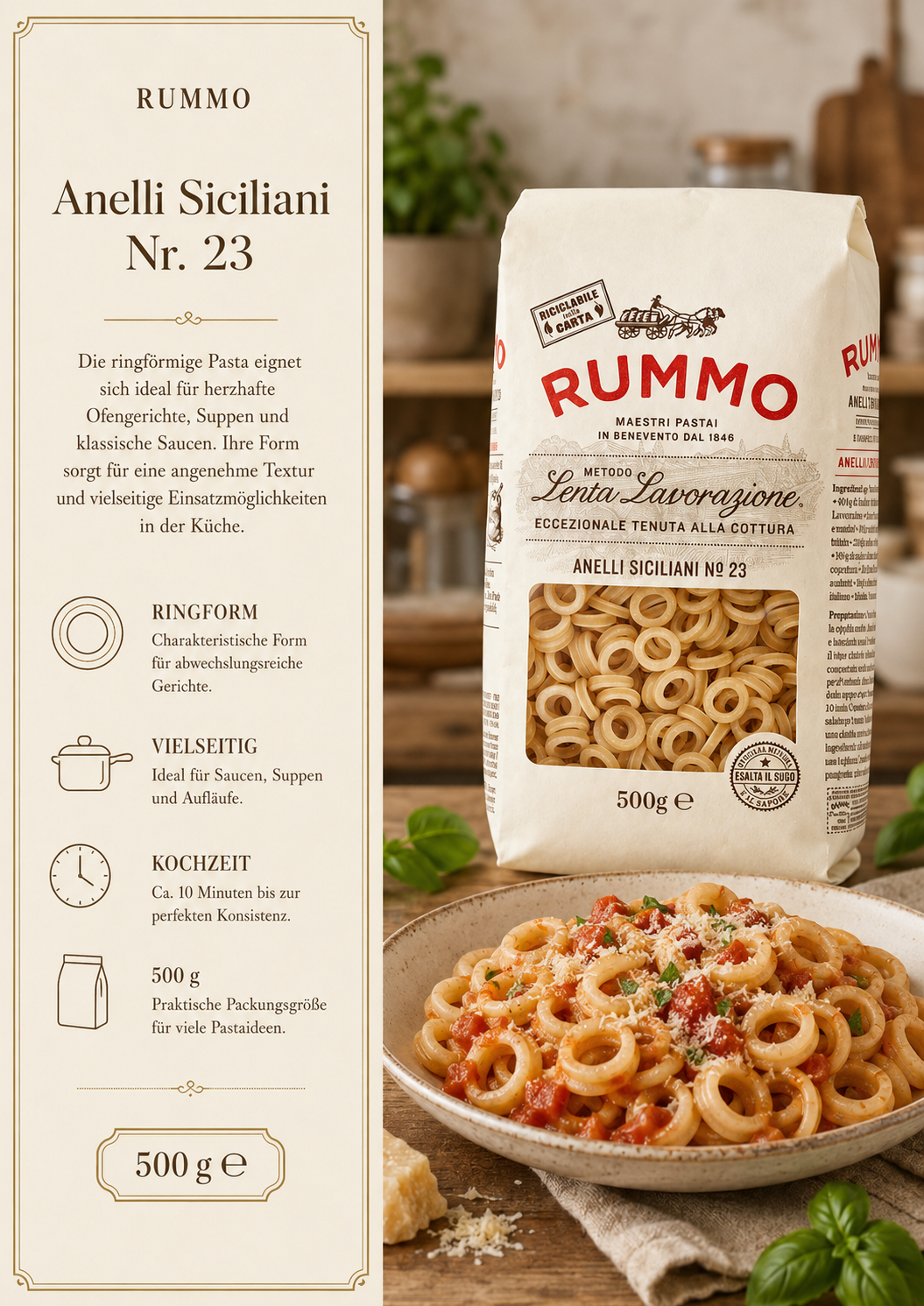 Pasta, Anello, Rummo, Pasta-Produkt, Trockene Pasta