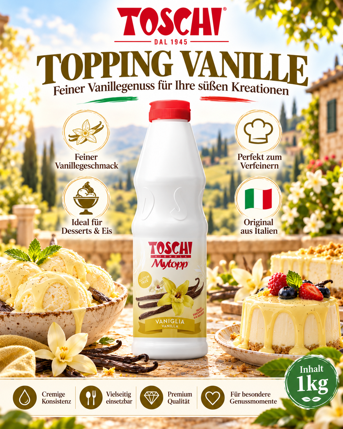 Vanille, 1kg, Frucht & Dessert?, Sahne/Creme, Italienisch origin