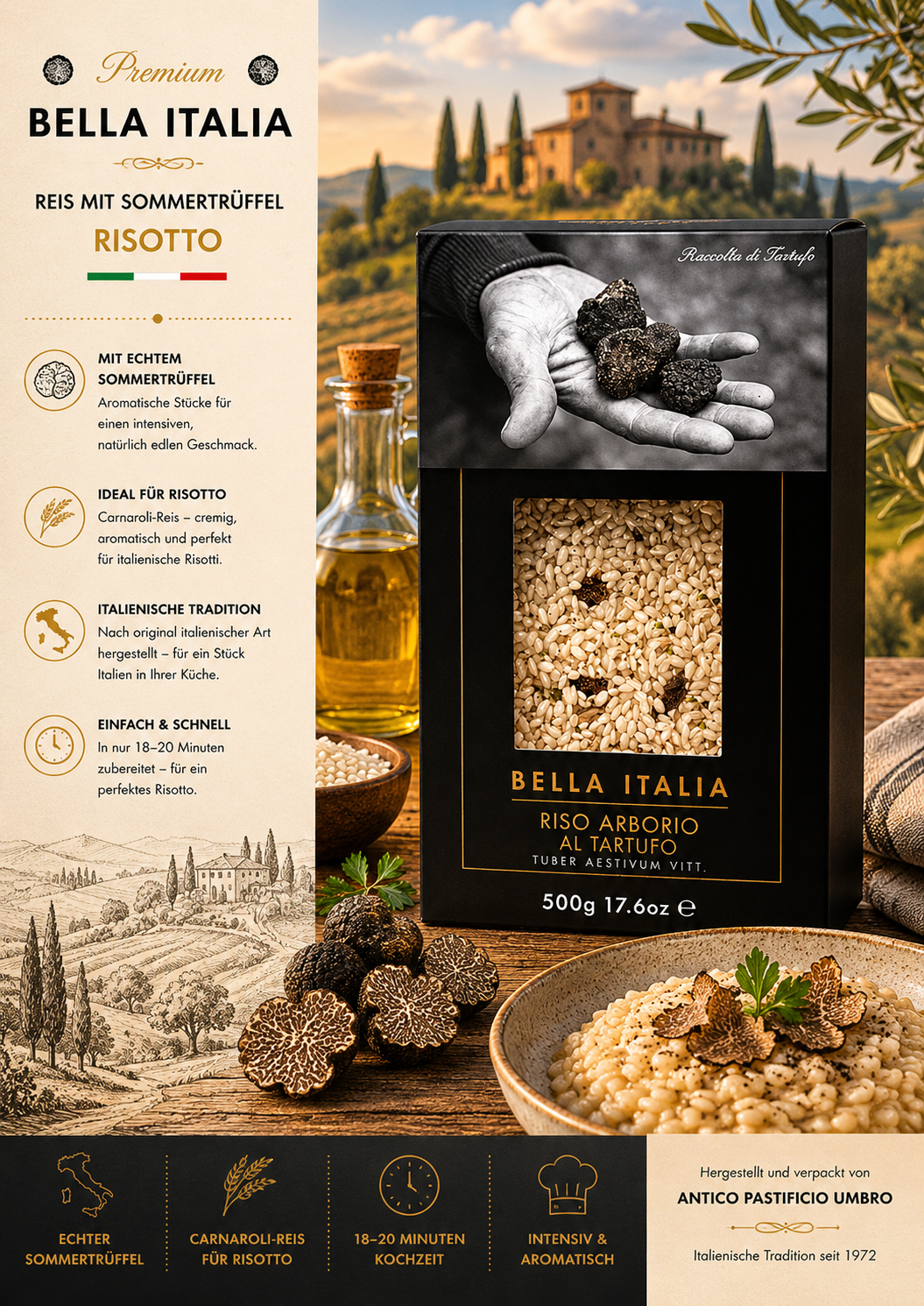 Risotto, Reis, Arborio, Italienische Tradition, 500 g