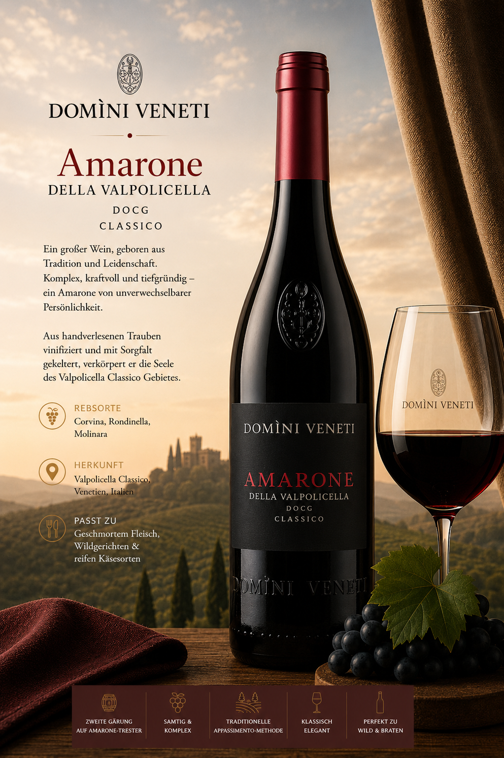 Wein, Amarone, Valpolicella, Rotwein, Flasche
