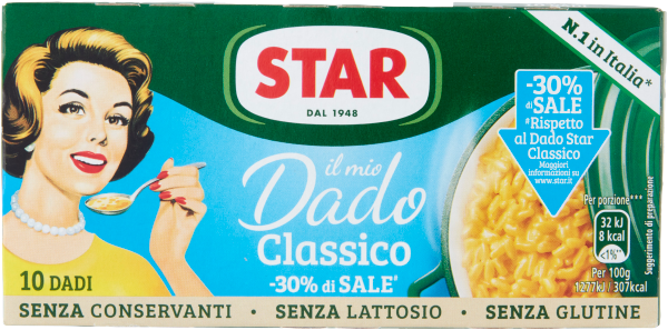 Dado Classico - 30% Salz,  10 Stück pro Pack | Star