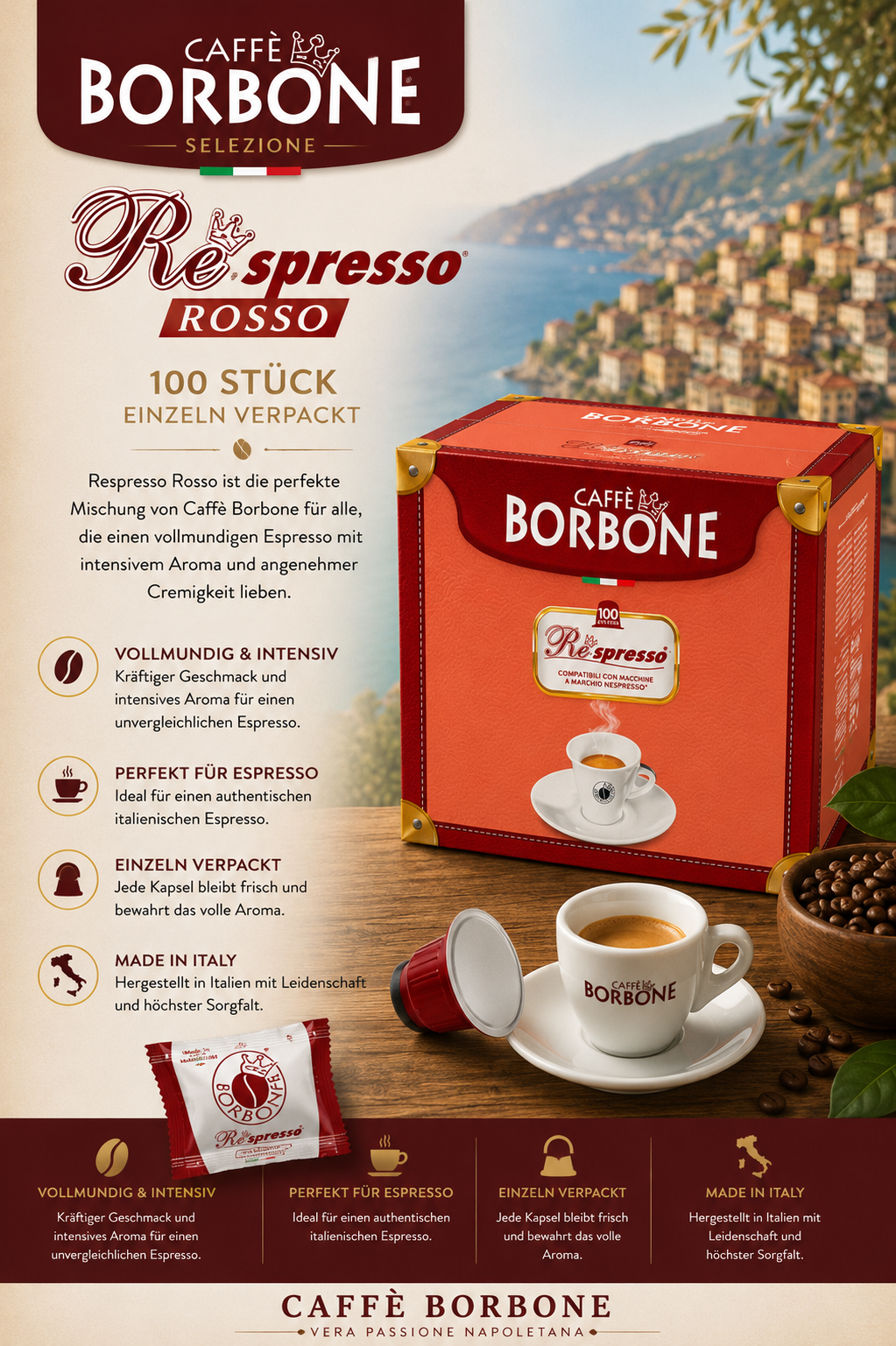 Kaffee, Espresso, Kapseln, Borbone, Italien