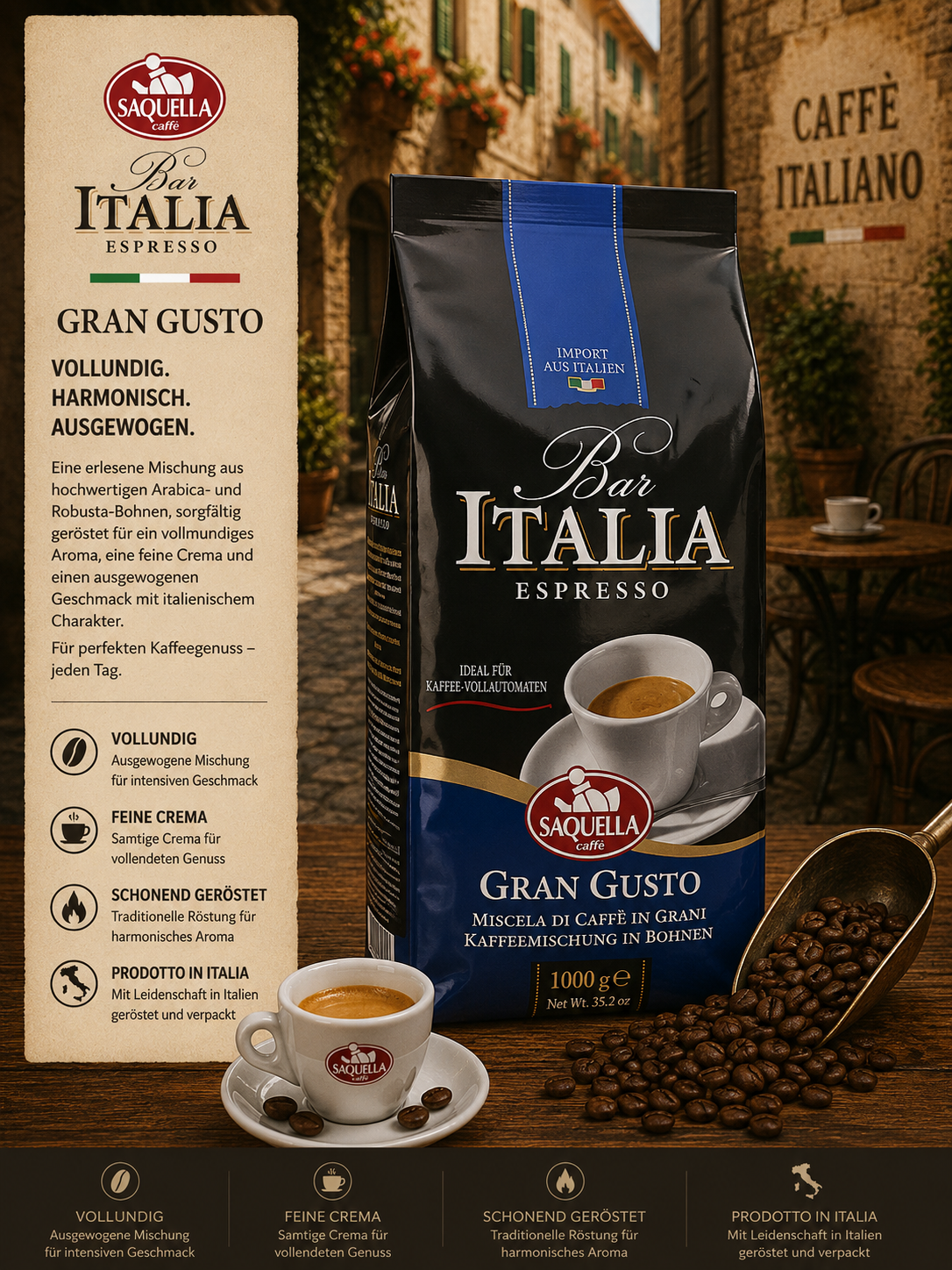 Kaffee, Espresso, Mischung, Italiano Bar Italia, Paket