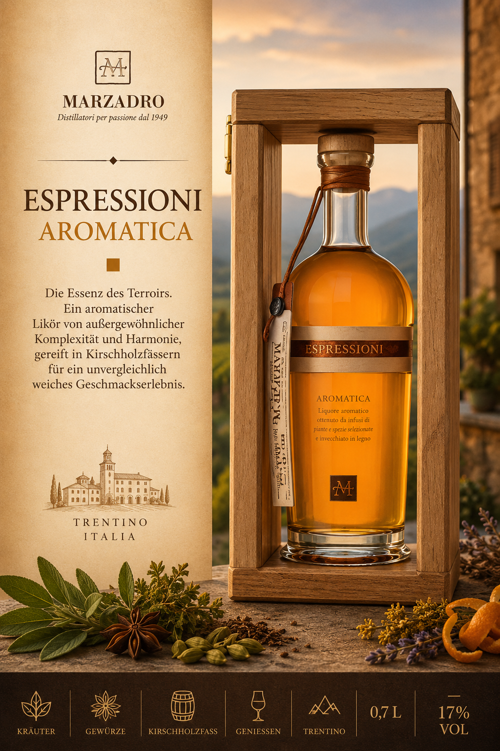 Whisky, Aromatik, Glasflasche, Holzgehäuse, Kirschholzfass