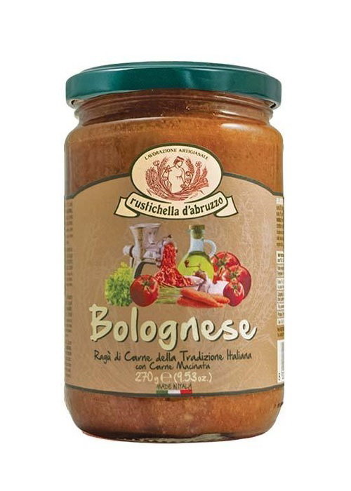 Glas mit Bolognese Soße, Ragu ala Bolognese 270g | Rustichella d' Abruzzo