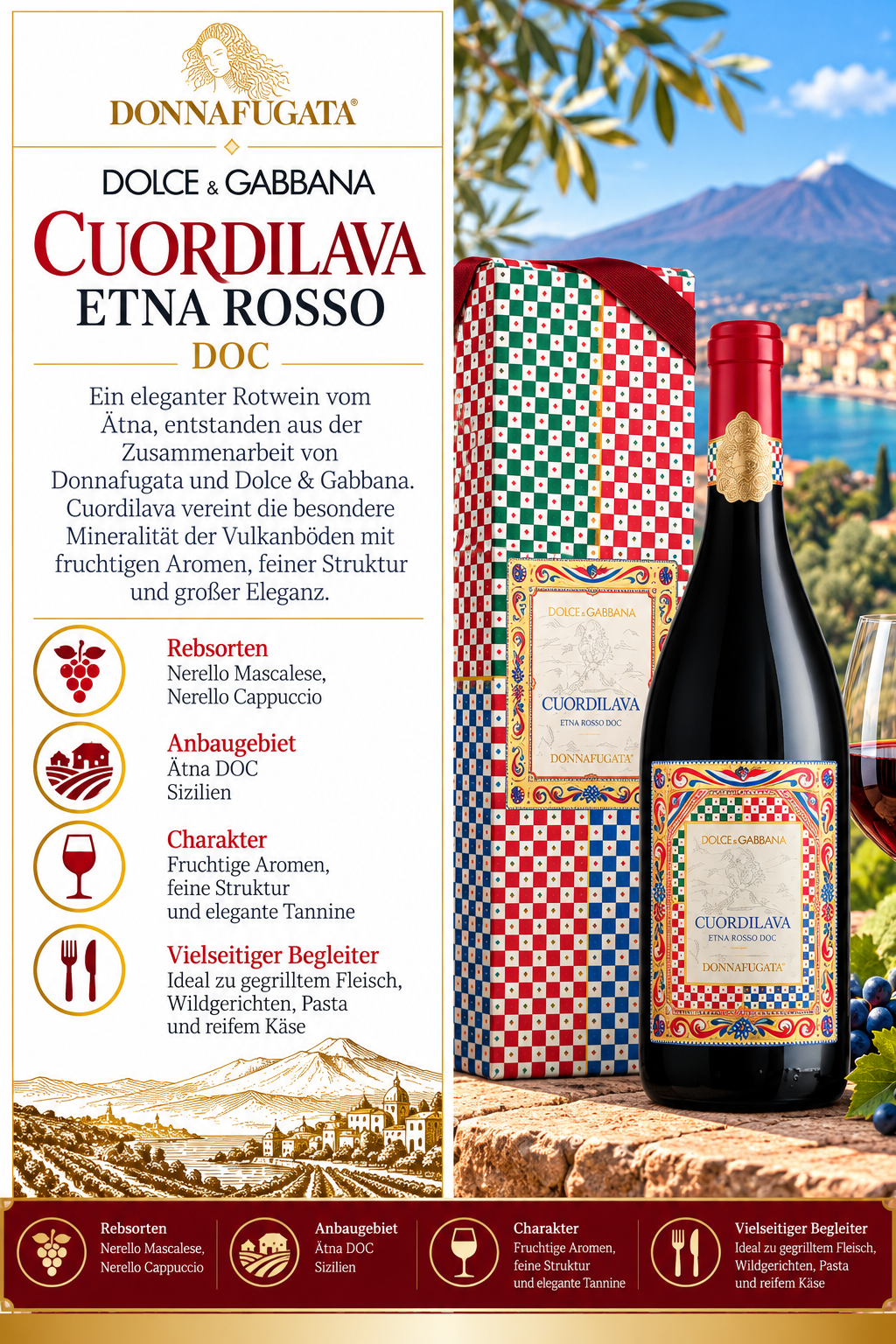 Rotwein, Etna Rosso, Dolce & Gabbana, Doc, Cuordilava