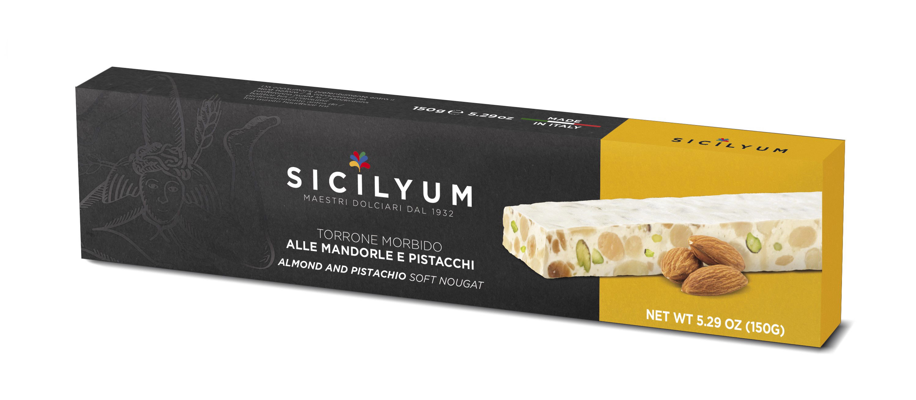 Nougat Torrone morbido mit sizilianischen Mandeln Sicilyum 150g/Dais