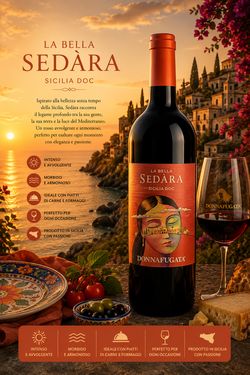 Wein, Rotwein, Flasche, Etikett, Italien
