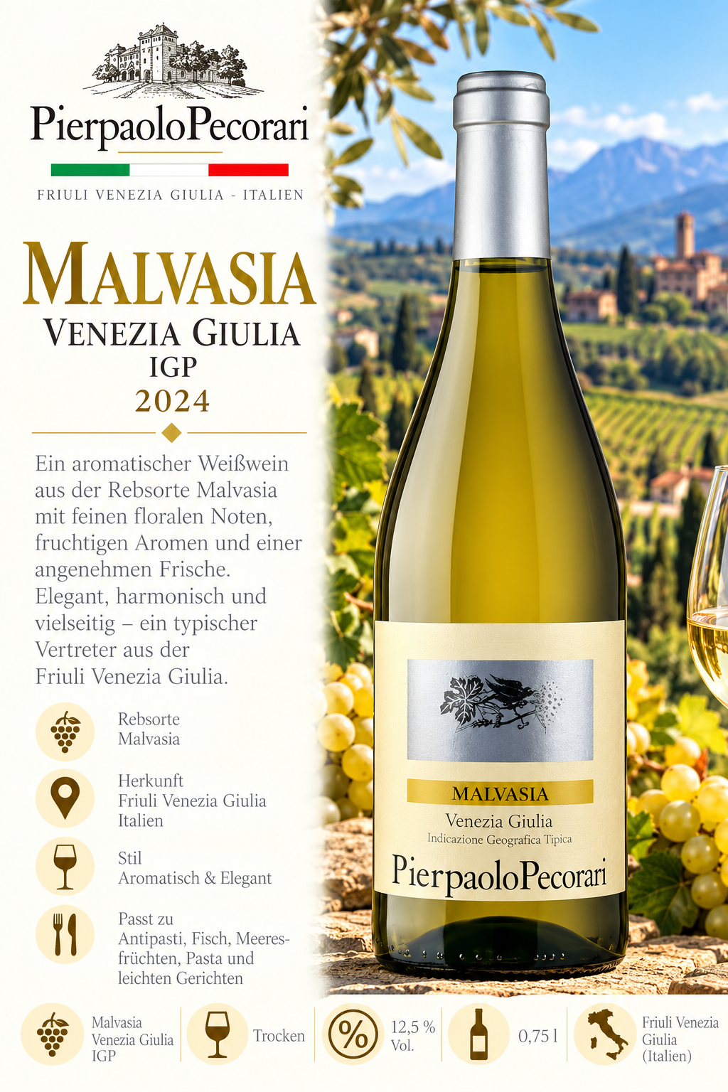 Weißwein, Malvasia, Venezia Giulia, IGP, 2024